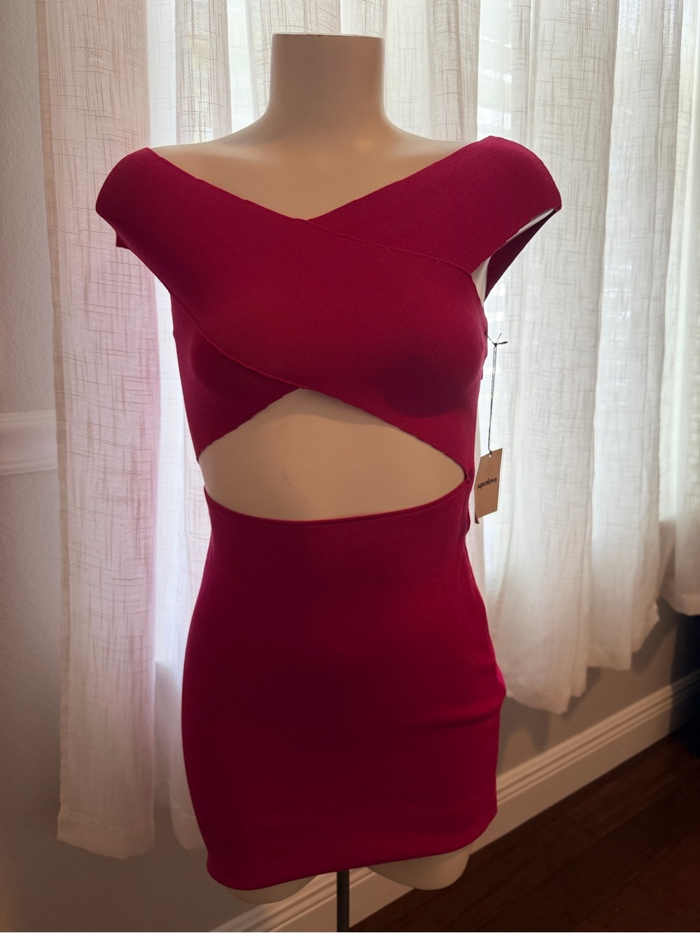 Superdown Hot Pink Cutout Bodycon Mini Dress Size S NWT